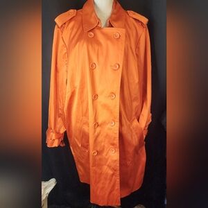 Joan Rivers 3x Orange Trench Coat No Belt